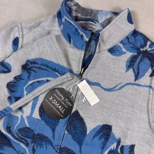 Winding River Floral Reversible Zip Up Jacket XSmall Blue Gray Lightweight NWT